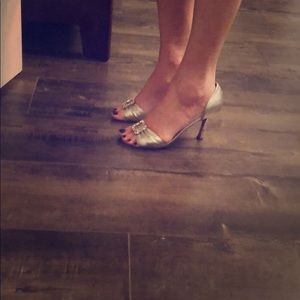 Manolo Blahnik silver d’orsay heels. Size 6 1/2